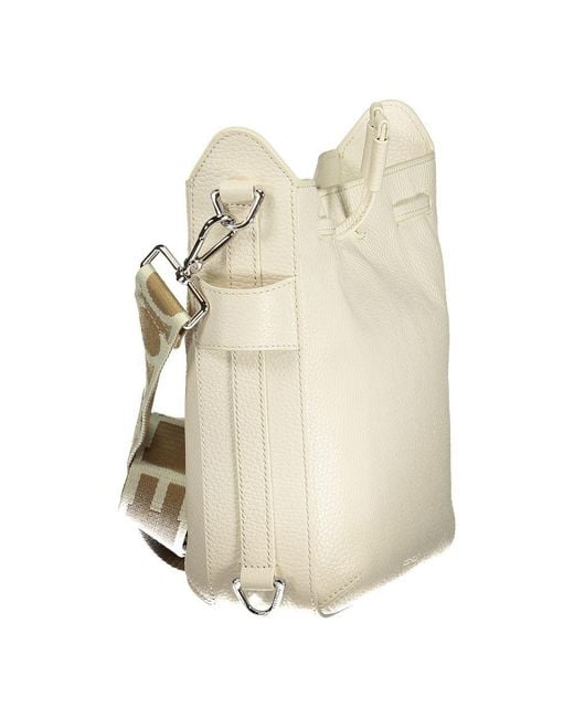 Coccinelle Natural Bianco Leather Handbag