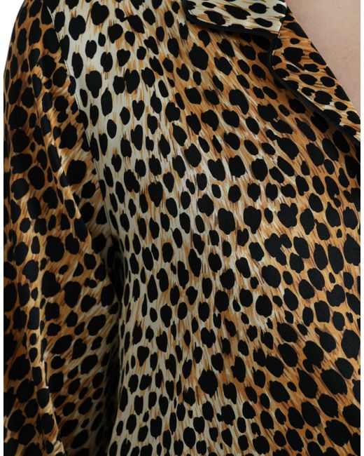 Dolce & Gabbana Multicolor Elegant Animal Print Silk Blouse
