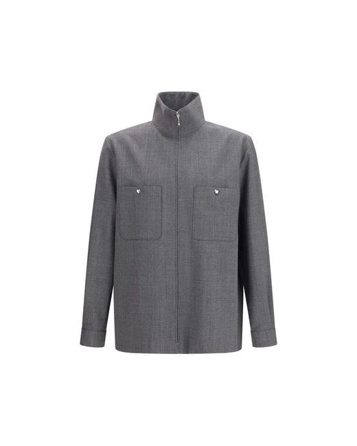 Valentino Gray Polyester Coat for men