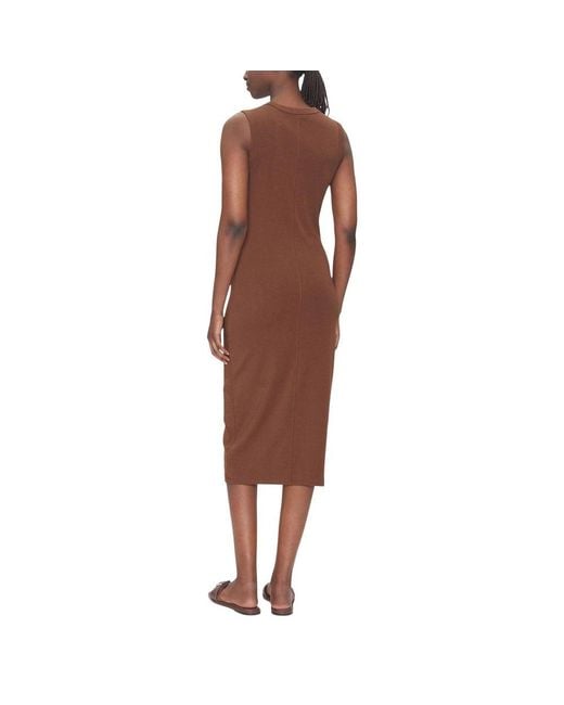 Calvin Klein Brown Cotton Long Dress