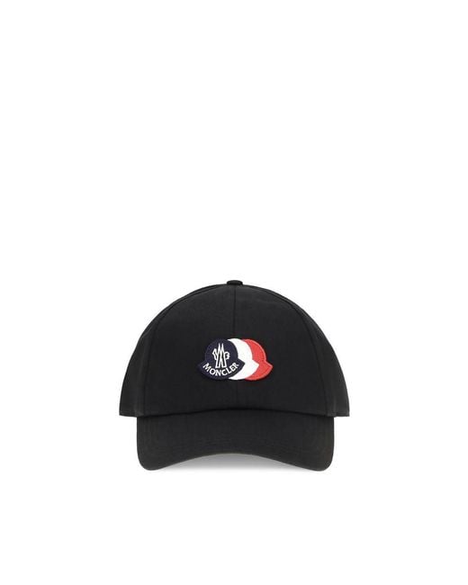 Moncler Black Cotton Cap (baseball Hat) for men