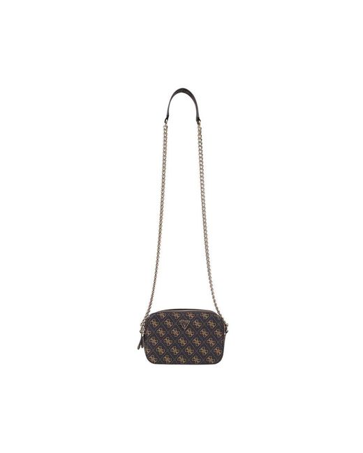 Guess White Brown Polyethylene Handbag