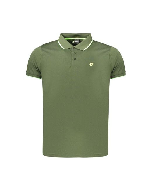 Lotto Leggenda Green Polyester Men's Polo Shirt for men