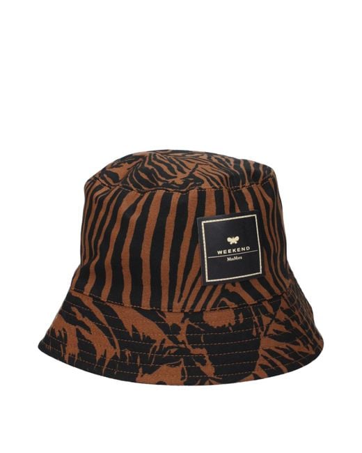 Max Mara Brown Cotton Bucket Hats