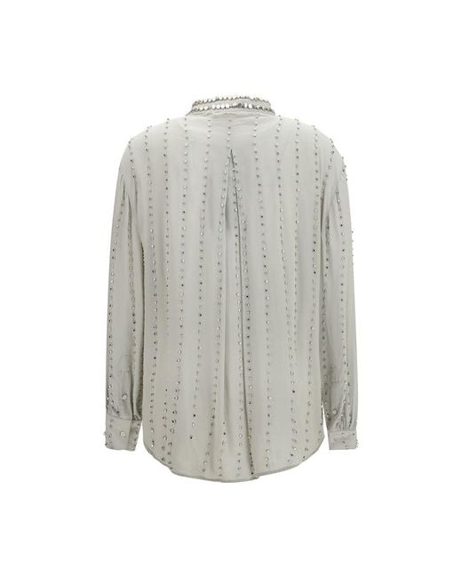 Pinko Gray Viscose Pattern Shirt