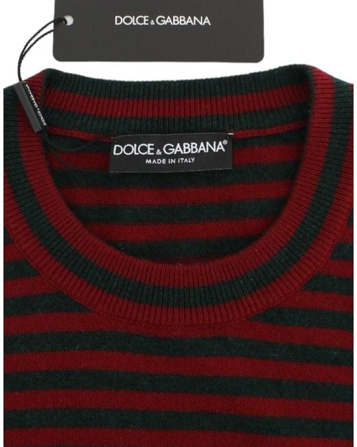 Dolce & Gabbana Red Cashmere Short Sleeve Sweater