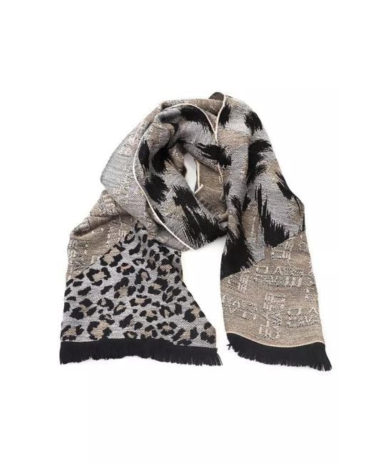 Roberto Cavalli Gray Wool Scarf for men