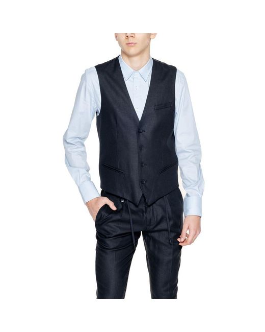 Antony Morato Blue Linen Vest for men