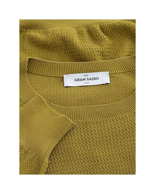 Gran Sasso Green Cotton Sweater for men