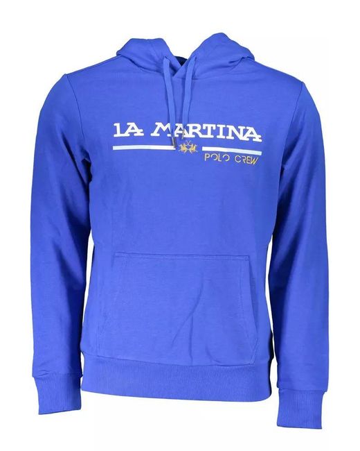 La Martina Blue Cotton Sweater for men