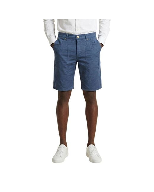 Jeckerson Blue Cotton Bermuda Shorts for men