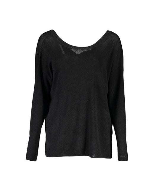 Gant Black Ele Woolen Long-Sleeve Sweater