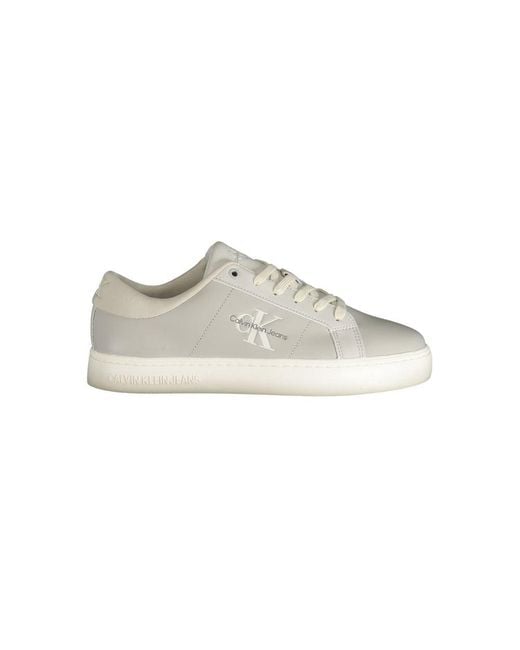 Calvin Klein Gray Leather Sneaker for men