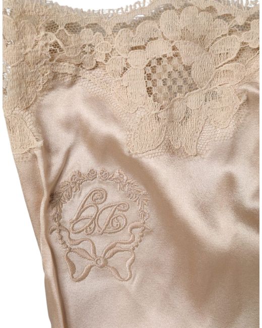 Dolce & Gabbana Natural Beige Lace Silk Satin Tank Lingerie Underwear for men