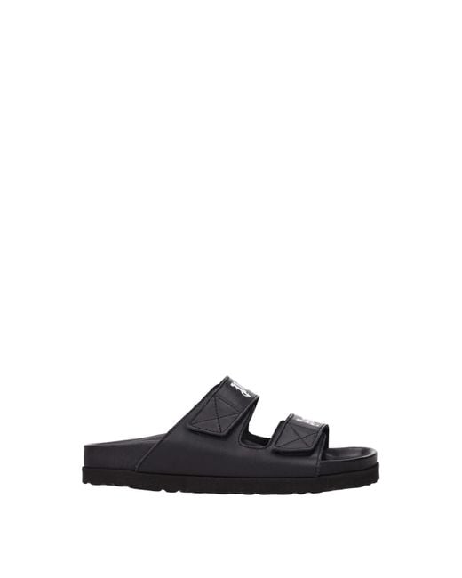 Palm Angels Black Leather Slipper