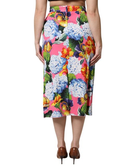 Dolce & Gabbana Multicolor Floral High Waist Midi Skirt for men