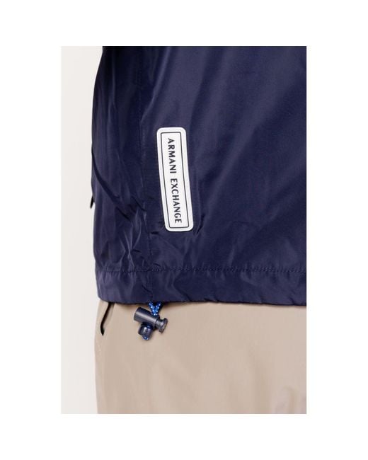 ARMANI EXCHANGE Blue Polyester Jacket for men