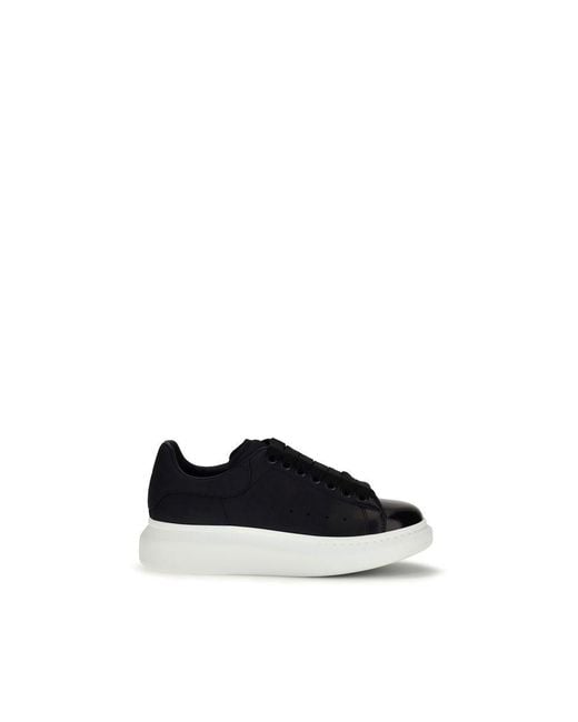 McQueen Black Blue Calf Leather Bos Taurus Chunky Sneakers for men