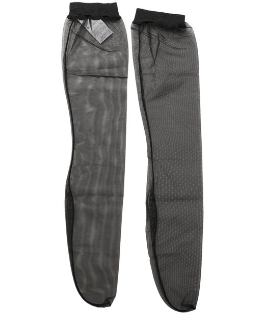 Dolce & Gabbana Black Nylon Mesh Sheer Calf Long Accessory Socks