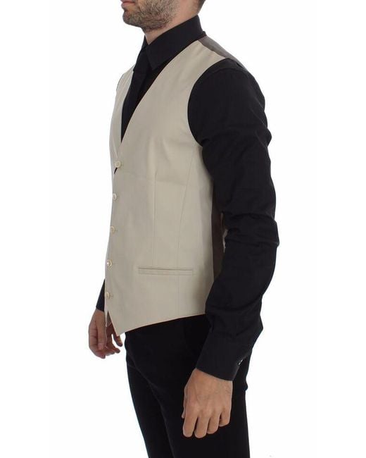 Dolce & Gabbana Black Elegant Cotton Blend Dress Vest for men