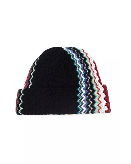 Missoni Blue Multicolor Wool Men Hat
