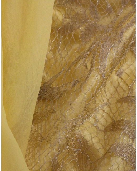 Dolce & Gabbana Dolce Gabbana Yellow Lace Crystal Mini Dress