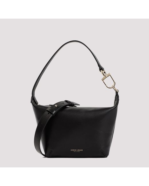 Giorgio Armani Black Nappa Lamb Leather Handbag