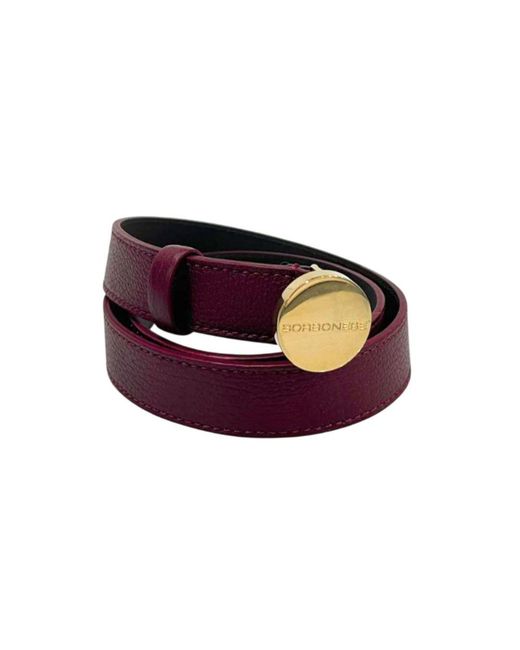 Borbonese Purple Red Genuine Leather 's Belt