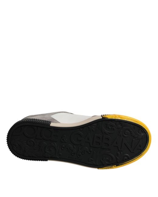 Dolce & Gabbana Yellow Leather Dna Low Top Sneakers Shoes for men