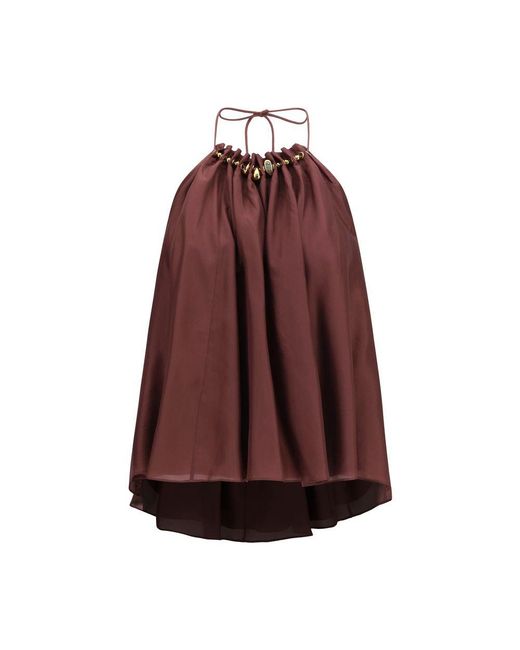 Zimmermann Brown Bordeaux Silk Blouse