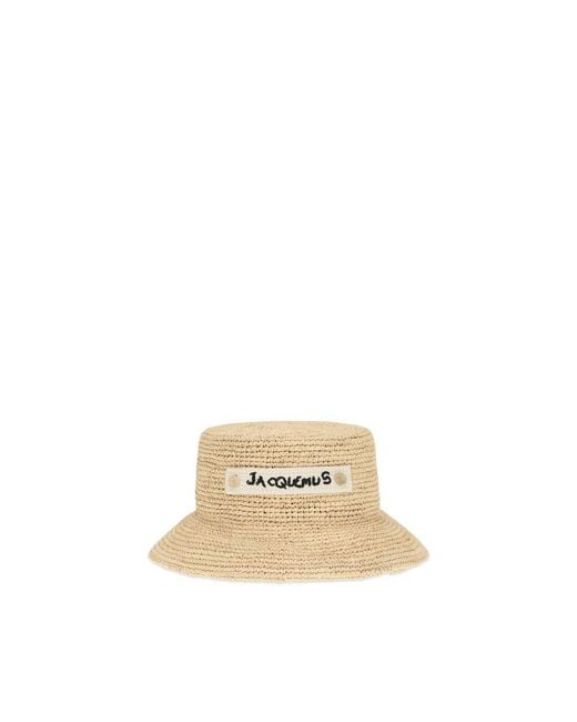 Jacquemus Natural Beige Raffia Bucket Hat
