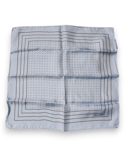 Dolce & Gabbana Blue Sky Polka Dots Square Handkerchief Scarf for men