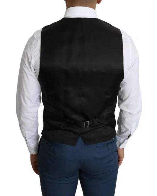 Dolce & Gabbana Black Formal Staff Dress Waistcoat Vest for men