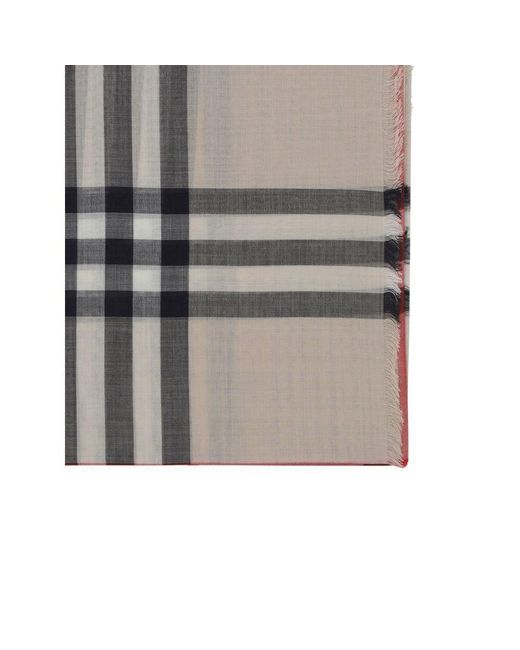 Burberry Gray Beige Wool Oves Aries Scarf