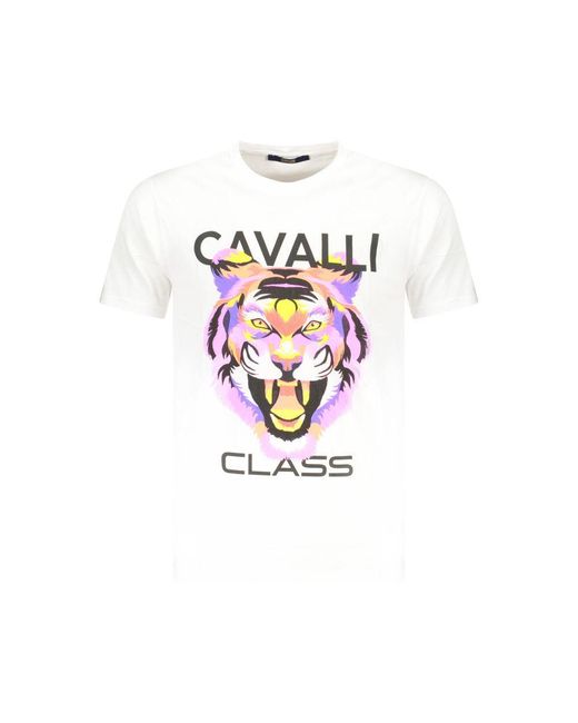 Roberto Cavalli White Tiger Graphic Tee for men