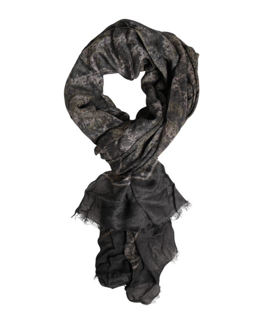 Dolce & Gabbana Black Camouflage Neck Warmer Wrap Foulard Scarf for men