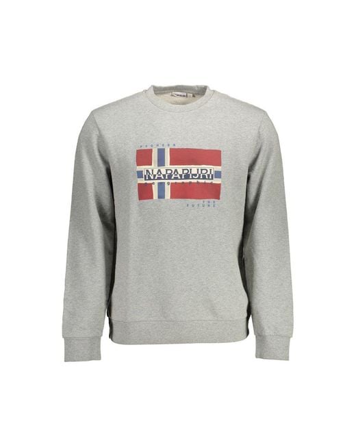 Napapijri Gray Cotton Sweater for men