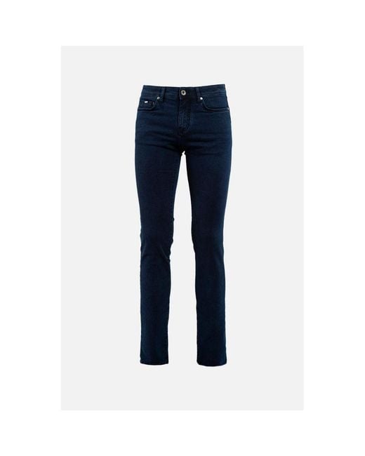 Gas Blue Cotton Slim Fit Jeans for men