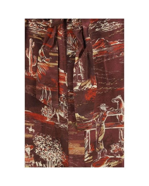 ALÉMAIS Brown Silk Casual Dress
