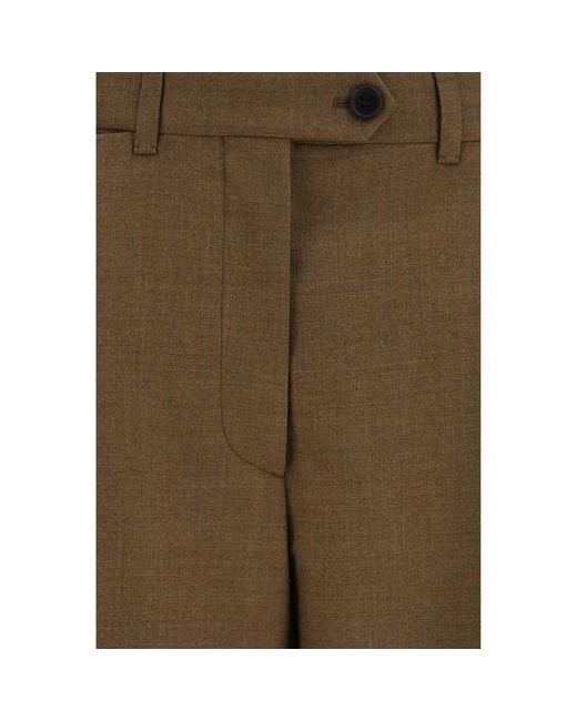 Prada Natural Brown Wool Oves Aries Dress Pants