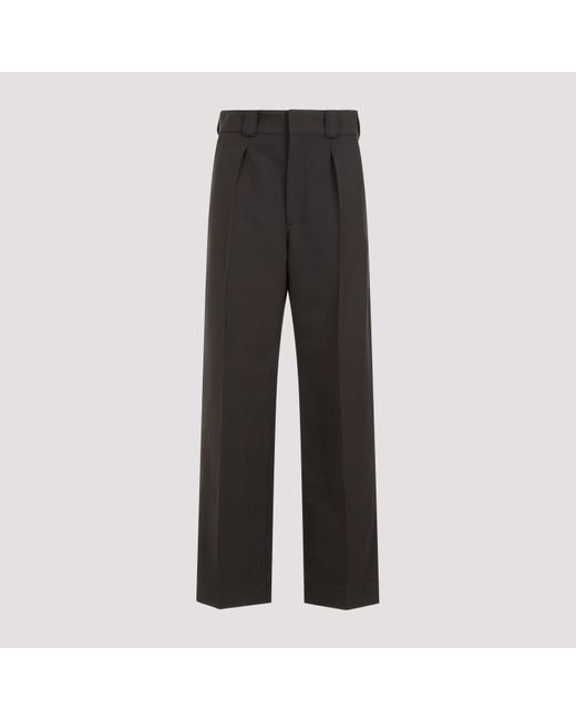 Lemaire Gray Dark Brown Carrot Polyester Pants
