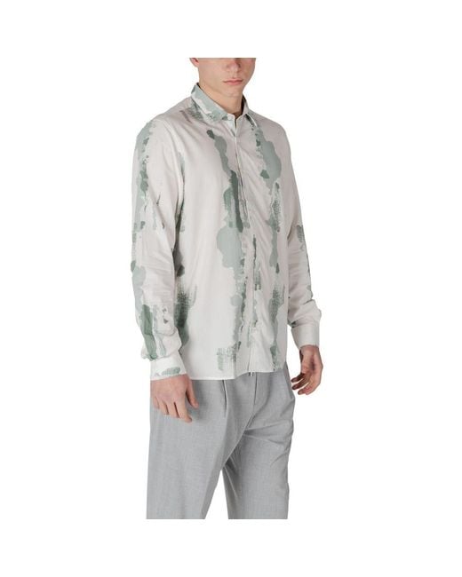 Antony Morato Gray Green Viscose Shirt for men