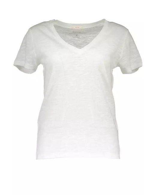 Gant White Cotton Tops & T-shirt