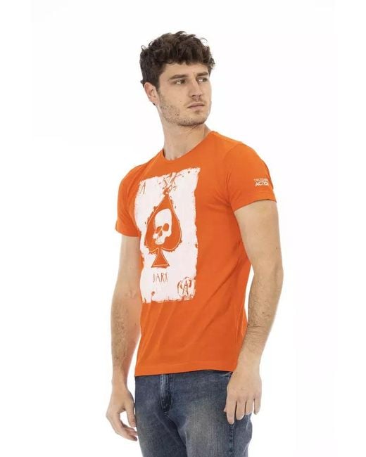 TRUSSARDI ACTION Orange Cotton Men T for men