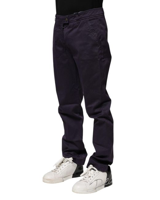 Incotex Blue Dark Purple Mid Waist Casual Straight Pants for men