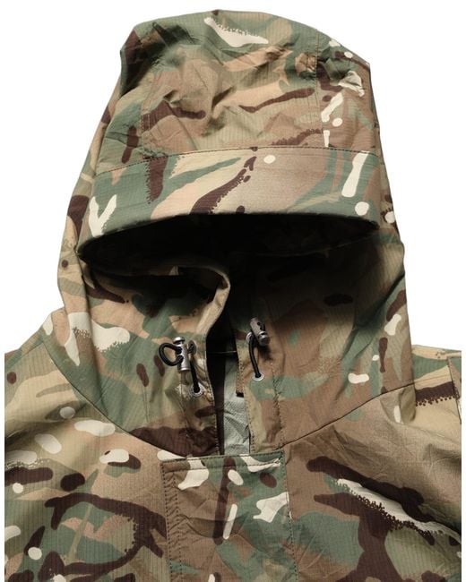 Dolce & Gabbana Green Multicolor Camouflage Hooded Coat Jacket for men