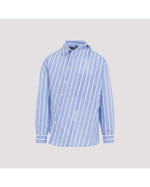 Jacquemus Blue La Chemise Cuadro Shirt for men