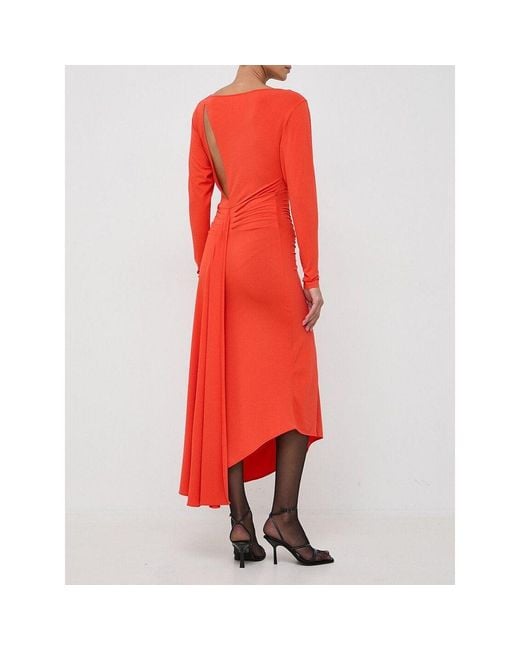 Patrizia Pepe Red Acetate Casual Dress