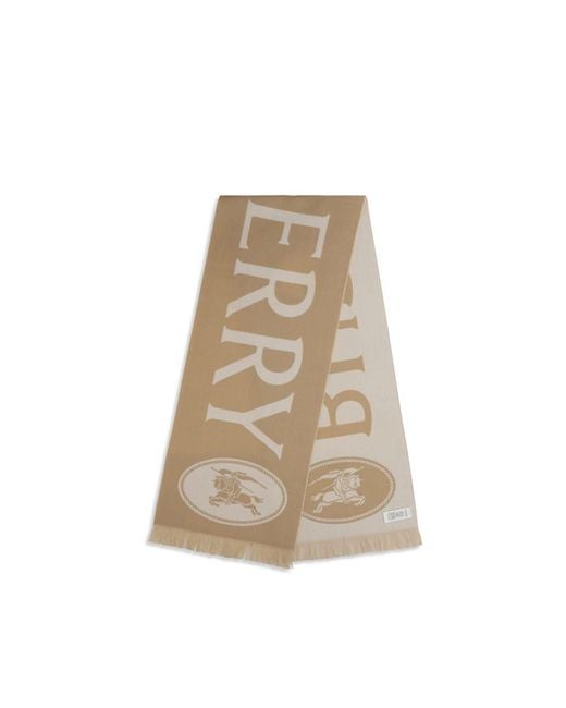 Burberry Natural Beige Wool Oves Aries Scarf for men