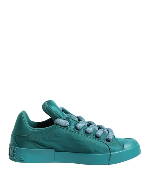 Dolce & Gabbana Green Teal Portofino Men Low Top Sneakers Shoes for men